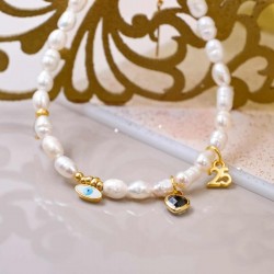 2026 Fresh Water Pearls Lucky Bracelet Handmade lucky bracelet made of fresh water pearls, crystals and enamel