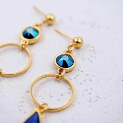 Σκουλαρίκια με κρύσταλλα Swarovski και σταγόνες από γυαλί Σκουλαρίκια με κρίκους, κρύσταλλα Swarovski και σταγόνες από γυαλί vitraux