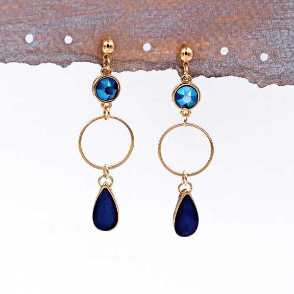 Σκουλαρίκια με κρύσταλλα Swarovski και σταγόνες από γυαλί Σκουλαρίκια με κρίκους, κρύσταλλα Swarovski και σταγόνες από γυαλί vitraux