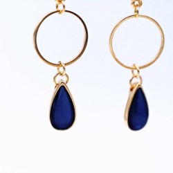 Σκουλαρίκια με κρύσταλλα Swarovski και σταγόνες από γυαλί Σκουλαρίκια με κρίκους, κρύσταλλα Swarovski και σταγόνες από γυαλί vitraux