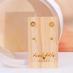 Σετ 2 Ζευγάρια Σκουλαρίκια Inox Σετ 2 Ζευγάρια επίχρυσα σκουλαρίκια από Ανοξείδωτο ατσάλι με επιμετάλλωση χρυσού 24Κ