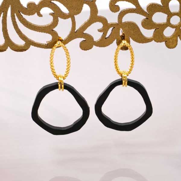 Gold-plated earrings with plexiglass hoops Handmade earrings in 24K gold-plating with hoops made of plexiglass