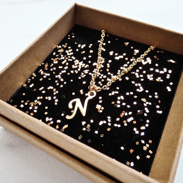 Κολιέ What's your Name-Stainless Steel Initial "N"
