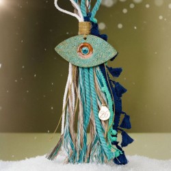 Handmade Hanging 2026 Lucky Charm with Ceramic Evil Eye & Enamel Handmade Hanging 2026 Lucky Charm with Ceramic Evil Eye and Enamel