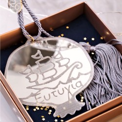 2026 Silver Hanging Lucky Charm - Pomegranate in a Gift Box Handmade hanging lucky charm 2026 with silver plexiglass Pomegranate