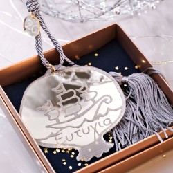 2026 Silver Hanging Lucky Charm - Pomegranate in a Gift Box Handmade hanging lucky charm 2026 with silver plexiglass Pomegranate