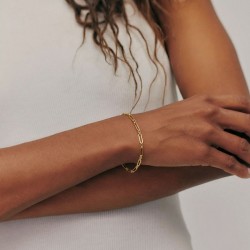 Stainless Steel Jewelry: Βραχιόλι Αλυσίδα Βραχιόλι Αλυσίδα από ανοξείδωτο ατσάλι με επιμετάλλωση 24Κ χρυσού