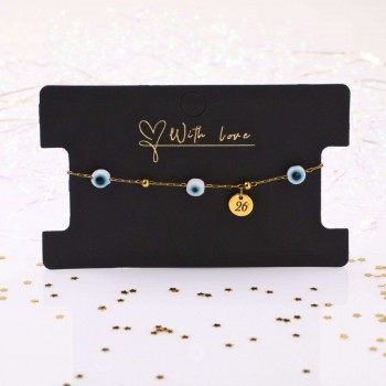 Stainless Steel Jewelry: Βραχιόλι - Γούρι Evil Eyes 2026