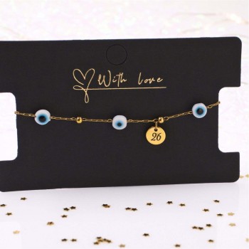 Stainless Steel Jewelry: Βραχιόλι - Γούρι Evil Eyes 2026