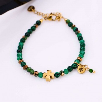 Stainless Steel Jewelry: Βραχιόλι - Γούρι Μαλαχίτης 