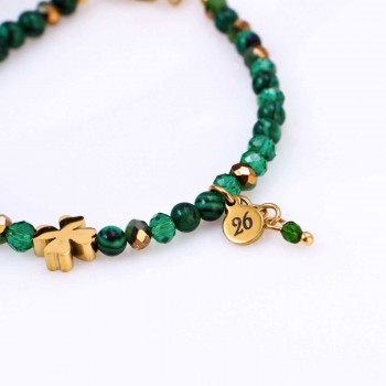 Stainless Steel Jewelry: Βραχιόλι - Γούρι Μαλαχίτης 