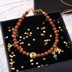 2026 Lucky Bracelet - Goldstone Handmade Lucky Bracelet with goldstone pearls
