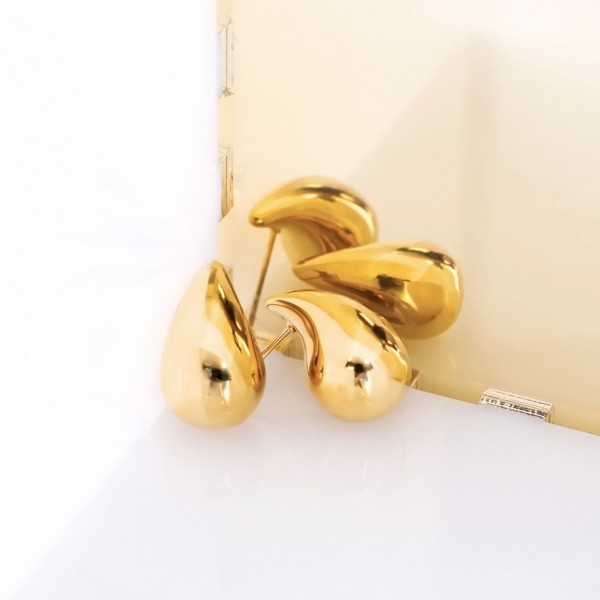 Earrings made of stainless steel in gold plating