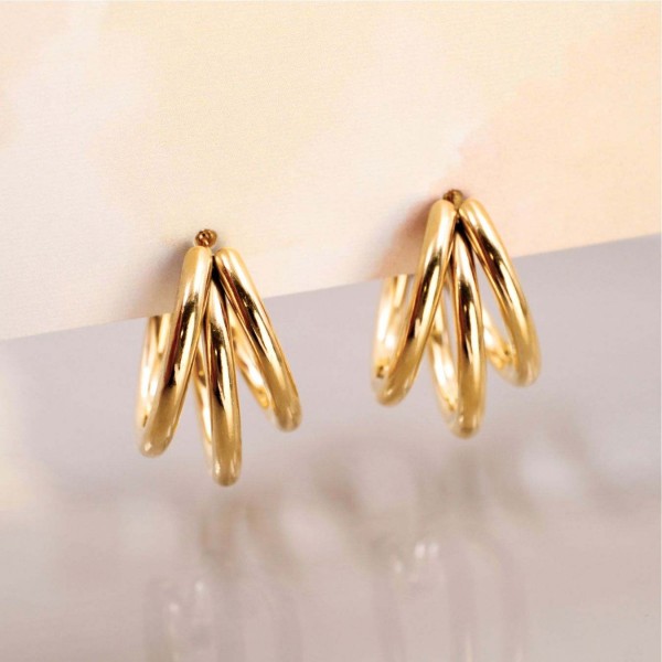 Gold-Plated Hoop Earrings - Stainless Steel Hoop Earrings made of stainless steel in gold plating