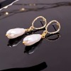 Gold-Plated Dangle Earrings - Fresh Water Pearls Dangle Earrings with 24K gold plating and Fresh Water Pearls