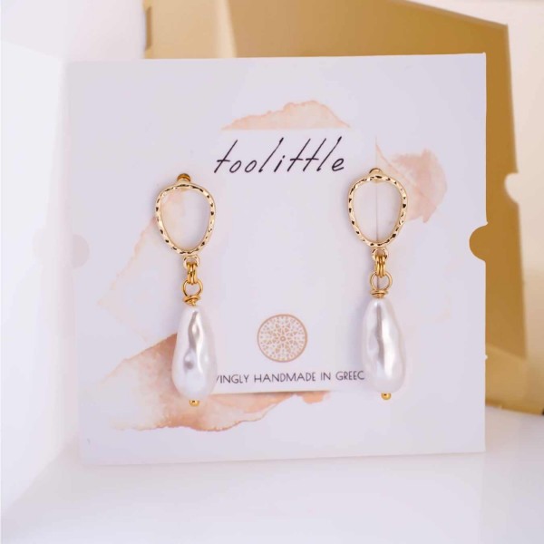Gold-Plated Dangle Earrings - Fresh Water Pearls Dangle Earrings with 24K gold plating and Fresh Water Pearls