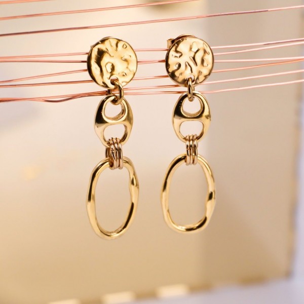 Gold-Plated Dangle Earrings 