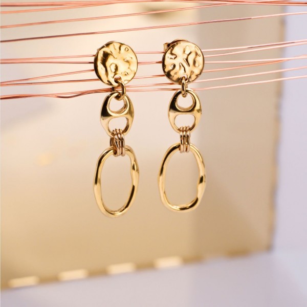 Gold-Plated Dangle Earrings 