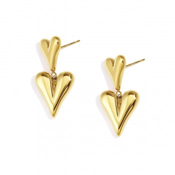 Steel Heart Earrings – Timeless Elegance Steel Heart Earrings – Timeless Elegance