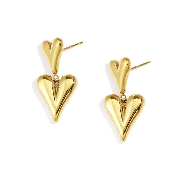 Gold-Plated Earrings - Stainless Steel Earrings made of stainless steel in gold plating