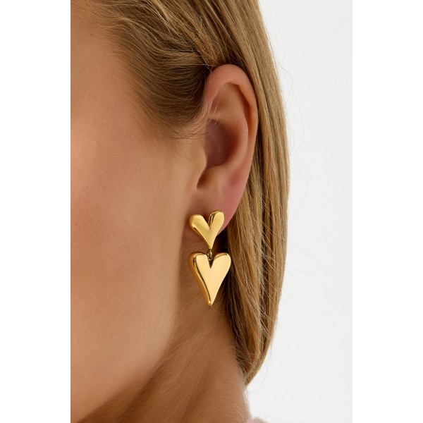 Gold-Plated Earrings - Stainless Steel Earrings made of stainless steel in gold plating