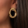 Gold-Plated Earrings - Stainless Steel Earrings made of stainless steel in gold plating