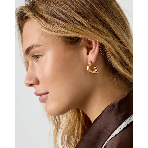Gold-Plated Earrings - Stainless Steel Earrings made of stainless steel in gold plating