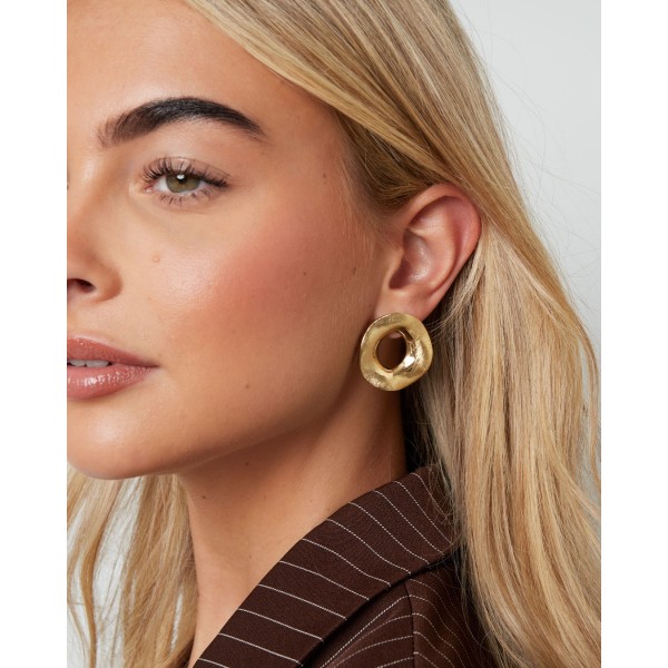 Gold-Plated Earrings - Stainless Steel Earrings made of stainless steel in gold plating