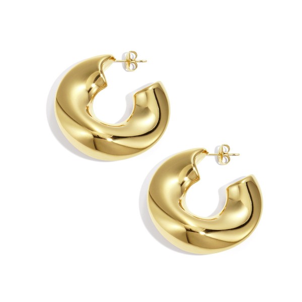 Gold-Plated Earrings - Stainless Steel Earrings made of stainless steel in gold plating