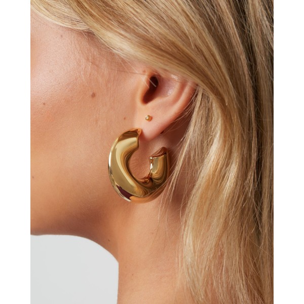 Gold-Plated Earrings - Stainless Steel Earrings made of stainless steel in gold plating