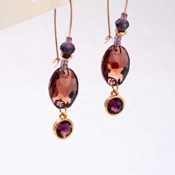 Crystal Collection: Κρεμαστά Σκουλαρίκια σε Ροζ Χρυσό Crystal Collection: Κρεμαστά Σκουλαρίκια σε Ροζ Χρυσό