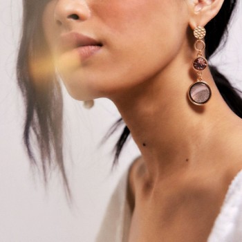 Σκουλαρίκια σε Ροζ Χρυσό - Κρύσταλλα Swarovski Σκουλαρίκια σε Ροζ Χρυσό - Κρύσταλλα Swarovski