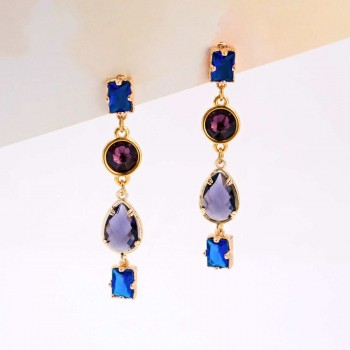 Crystal Collection: Σκουλαρίκια με Σειρά από Κρύσταλλα Crystal Collection: Σκουλαρίκια με Σειρά από Κρύσταλλα