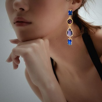 Crystal Collection: Σκουλαρίκια με Σειρά από Κρύσταλλα Crystal Collection: Σκουλαρίκια με Σειρά από Κρύσταλλα