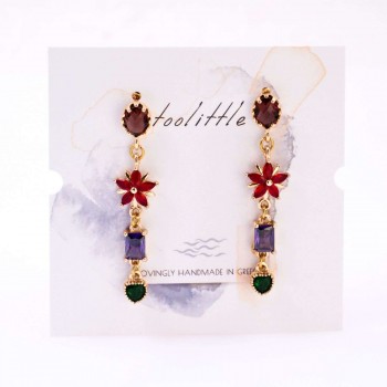 Crystal Collection: Επίχρυσα Σκουλαρίκια Λουλούδι Crystal Collection: Επίχρυσα Σκουλαρίκια Λουλούδι