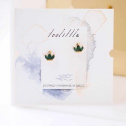 Zircon Crystal Crown Earrings Crown Earrings with zircon crystals and 24K gold-plating