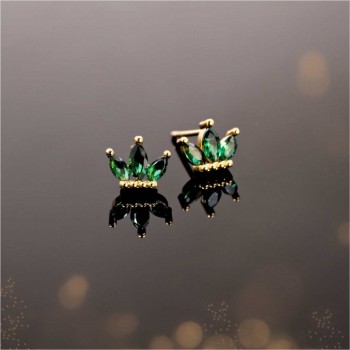 Σκουλαρίκια Κορώνα με Κρύσταλλα Ζιργκόν Σκουλαρίκια Κορώνα με Κρύσταλλα Ζιργκόν