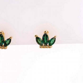 Σκουλαρίκια Κορώνα με Κρύσταλλα Ζιργκόν Σκουλαρίκια Κορώνα με Κρύσταλλα Ζιργκόν