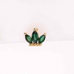 Zircon Crystal Crown Earrings Crown Earrings with zircon crystals and 24K gold-plating