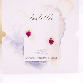 Σκουλαρίκια Καρδιά με Κρύσταλλα Ζιργκόν Σκουλαρίκια Καρδιά με Κρύσταλλα Ζιργκόν