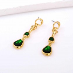 Gold-Plated Dangle Earrings with Enamel Dangle Earrings with 24K gold plating and colorful enamel