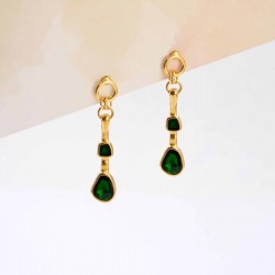 Gold-Plated Dangle Earrings with Enamel Dangle Earrings with 24K gold plating and colorful enamel