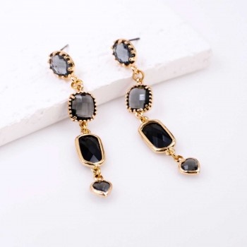 Σκουλαρίκια με Σειρά από Κρύσταλλα  Σκουλαρίκια με Σειρά από Κρύσταλλα