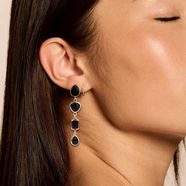 Gold-Plated Earrings with Crystals  Dangle Earrings with 24K gold plating and Crystals