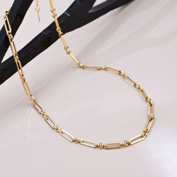 Statement Necklace with Wide Gold Chain  Statement Necklace with Wide Gold Chain