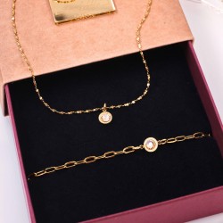 Σετ Κολιέ και Βραχιόλι με Κρύσταλλα Swarovski – Σε Κουτί Δώρου