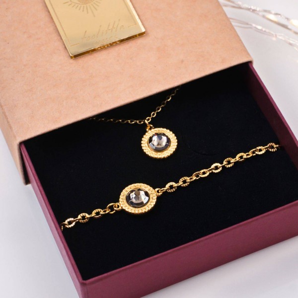 Σετ Κολιέ και Βραχιόλι με Κρύσταλλα Swarovski – Σε Κουτί Δώρου