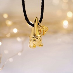 Handmade 2027 Lucky Necklace with Gnome Pendant Handmade 2027 Lucky Necklace with Gnome Pendant in gold plating