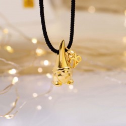 Handmade 2027 Lucky Necklace with Gnome Pendant Handmade 2027 Lucky Necklace with Gnome Pendant in gold plating