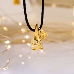 Handmade 2027 Lucky Necklace with Gnome Pendant Handmade 2027 Lucky Necklace with Gnome Pendant in gold plating